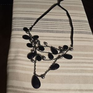 Elegant Black and Silver Necklace
